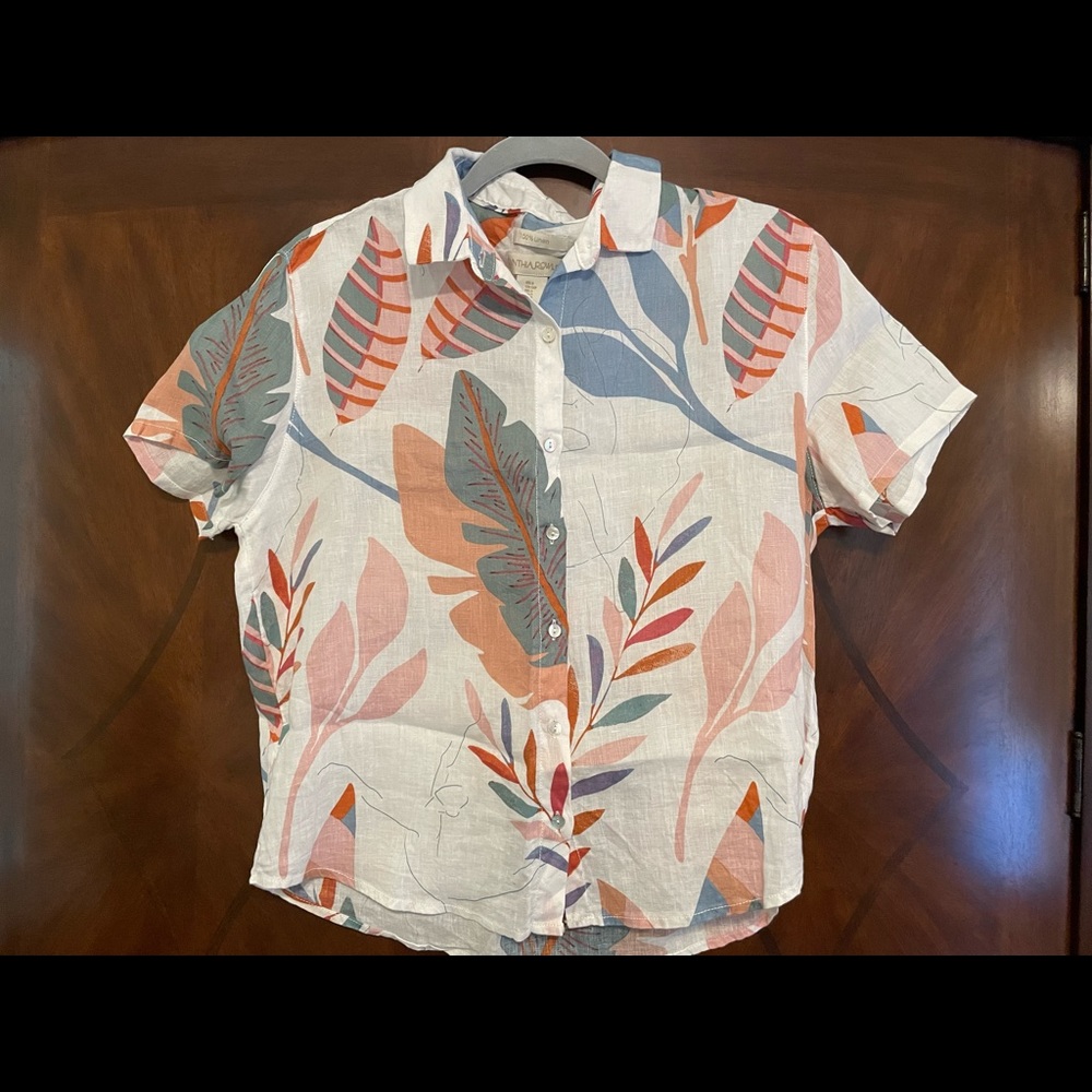 Cynthia rowley linen button down shirt